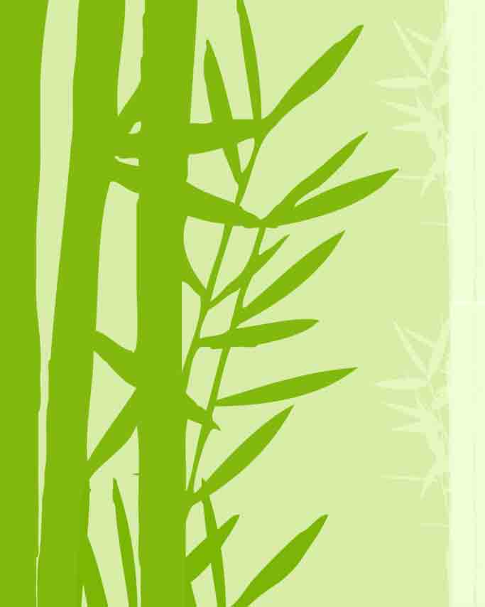 bambú verde plana ilustración